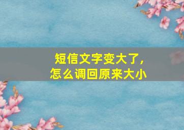 短信文字变大了,怎么调回原来大小