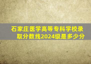 石家庄医学高等专科学校录取分数线2024级是多少分