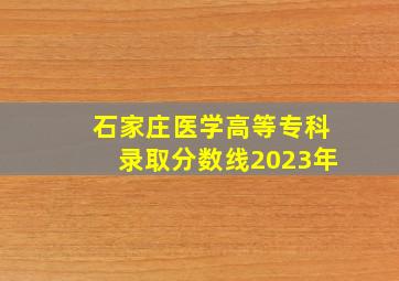 石家庄医学高等专科录取分数线2023年