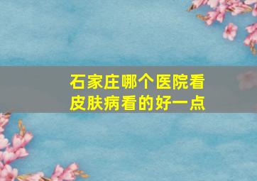 石家庄哪个医院看皮肤病看的好一点