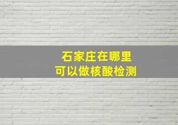 石家庄在哪里可以做核酸检测