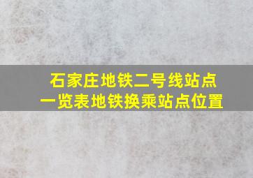 石家庄地铁二号线站点一览表地铁换乘站点位置