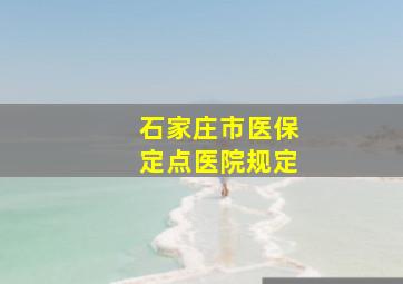 石家庄市医保定点医院规定