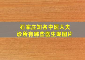 石家庄知名中医大夫诊所有哪些医生呢图片