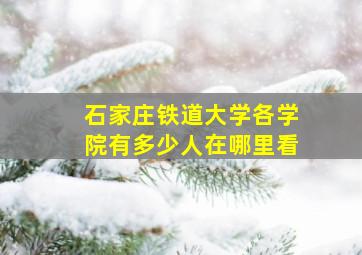 石家庄铁道大学各学院有多少人在哪里看