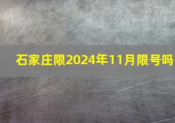 石家庄限2024年11月限号吗