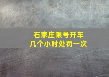 石家庄限号开车几个小时处罚一次