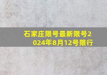 石家庄限号最新限号2024年8月12号限行