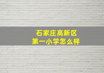 石家庄高新区第一小学怎么样