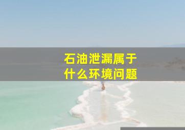 石油泄漏属于什么环境问题