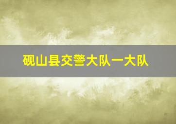 砚山县交警大队一大队