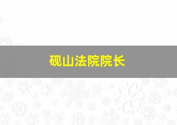 砚山法院院长