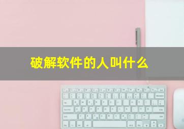 破解软件的人叫什么