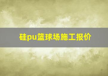 硅pu篮球场施工报价