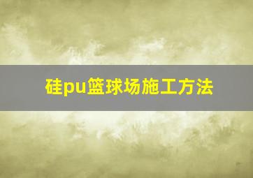 硅pu篮球场施工方法