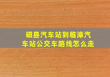 磁县汽车站到临漳汽车站公交车路线怎么走