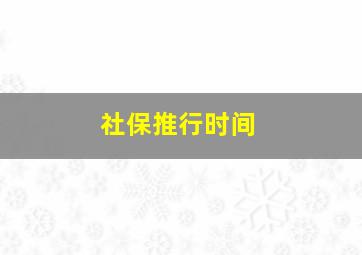 社保推行时间