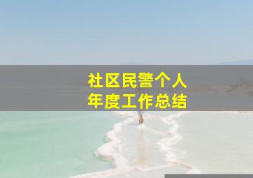 社区民警个人年度工作总结