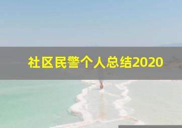 社区民警个人总结2020