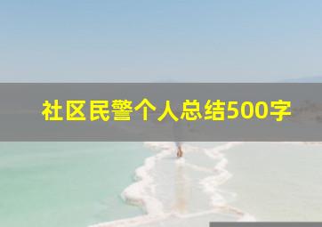 社区民警个人总结500字