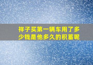 祥子买第一辆车用了多少钱是他多久的积蓄呢