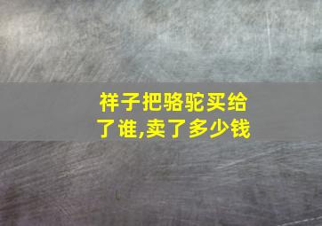 祥子把骆驼买给了谁,卖了多少钱