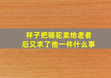 祥子把骆驼卖给老者后又求了他一件什么事