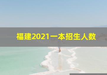 福建2021一本招生人数