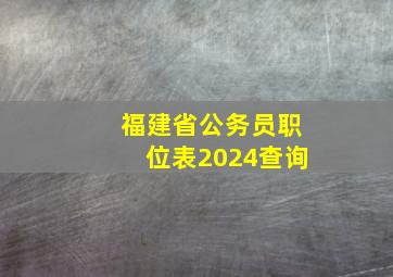 福建省公务员职位表2024查询