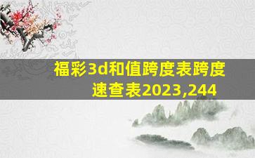 福彩3d和值跨度表跨度速查表2023,244