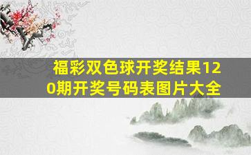 福彩双色球开奖结果120期开奖号码表图片大全