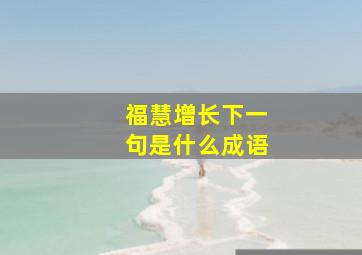 福慧增长下一句是什么成语