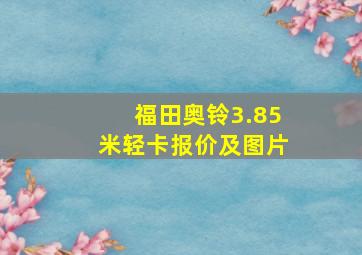 福田奥铃3.85米轻卡报价及图片