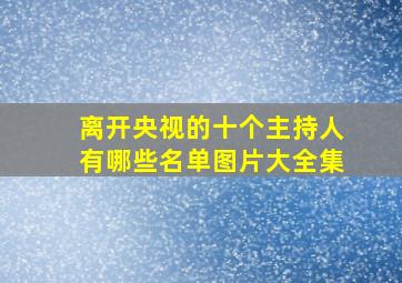 离开央视的十个主持人有哪些名单图片大全集