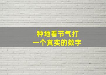 种地看节气打一个真实的数字