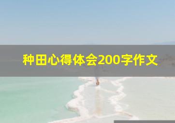 种田心得体会200字作文