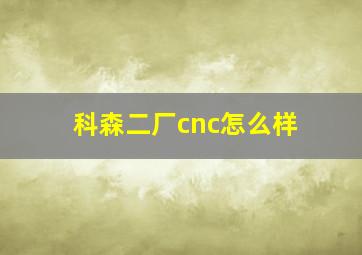 科森二厂cnc怎么样