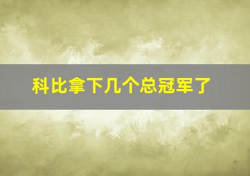 科比拿下几个总冠军了