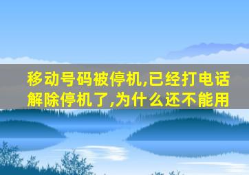 移动号码被停机,已经打电话解除停机了,为什么还不能用