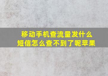 移动手机查流量发什么短信怎么查不到了呢苹果