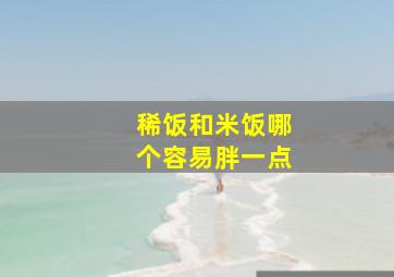 稀饭和米饭哪个容易胖一点