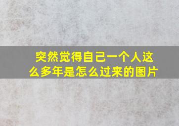 突然觉得自己一个人这么多年是怎么过来的图片