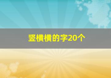 竖横横的字20个