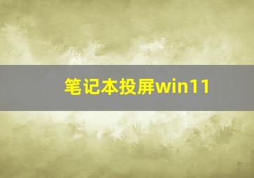 笔记本投屏win11