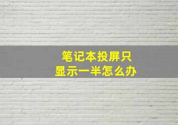 笔记本投屏只显示一半怎么办