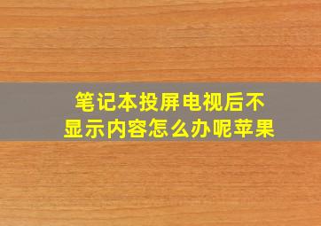 笔记本投屏电视后不显示内容怎么办呢苹果