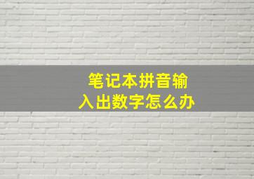 笔记本拼音输入出数字怎么办