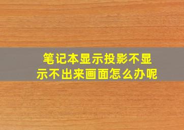 笔记本显示投影不显示不出来画面怎么办呢