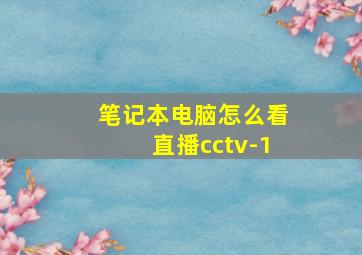 笔记本电脑怎么看直播cctv-1