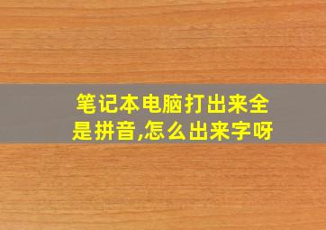 笔记本电脑打出来全是拼音,怎么出来字呀